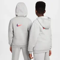 Nike CR7 Club Fleece Big детские Soccer Толстовка с капюшоном цвет серый