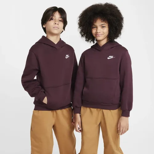 Nike Sportswear Club Fleece Big дитячі Pullover Толстовка з капюшоном колір червоний