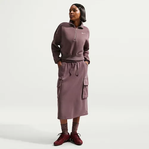 Nike Sportswear Phoenix Fleece женская Cargo Midi юбка цвет фиолетовый