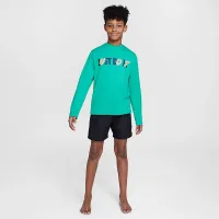 Nike Swim Hydroguard Big детские (для мальчиков) Dri-FIT Long-Sleeve Top цвет зеленый
