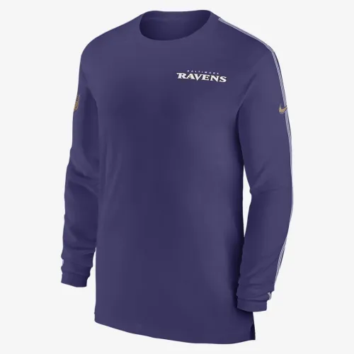 Baltimore Ravens Sideline Coach чоловічі Nike Dri-FIT NFL Long-Sleeve Top колір фіолетовий