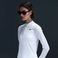 Nike Victory женская Dri-FIT UV Protection 1/4-Zip для гольфа Top цвет белый