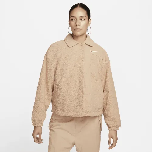 Nike Sportswear женская Collaцвет красный High-Pile Fleece Куртка цвет коричневый