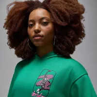 Nike Jordan Brooklyn Fleece жіноча Pullover Толстовка з капюшоном колір зелений