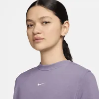 Nike Dri-FIT One женская Crew-Neck French Terry свитшот цвет фиолетовый