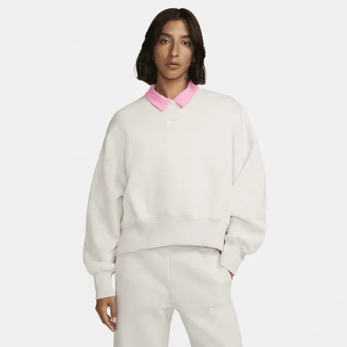 Nike Sportswear Phoenix Fleece жіноча Over-оверсайз Crew-Neck світшот колір коричневий