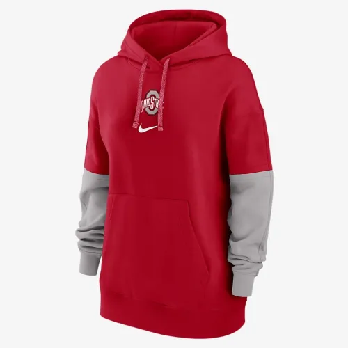 Ohio State Buckeyes Sideline Essential жіноча Nike College Pullover Толстовка з капюшоном колір червоний