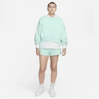 Nike Sportswear Phoenix Fleece женская С высокой Талией Loose шорты цвет зеленый