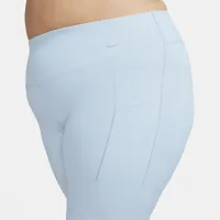 Nike Universa женская Medium-Support С высокой Талией 7/8 лосины с карманами(большие размеры) синий