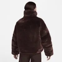 Nike Sportswear Essential жіноча оверсайз Faux Fur Puffer колір коричневий
