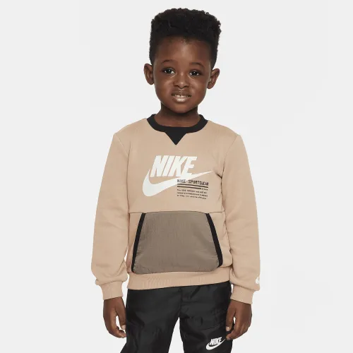 Nike Sportswear Paint Your Future Toddler French Terry Crew колір коричневий