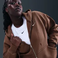 Nike Sportswear Phoenix Fleece жіноча оверсайз Full-Zip Толстовка з капюшоном (великі розміри) колір коричневий