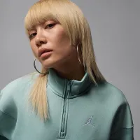 Nike Jordan Brooklyn Fleece жіноча 1/4-Zip Top колір зелений