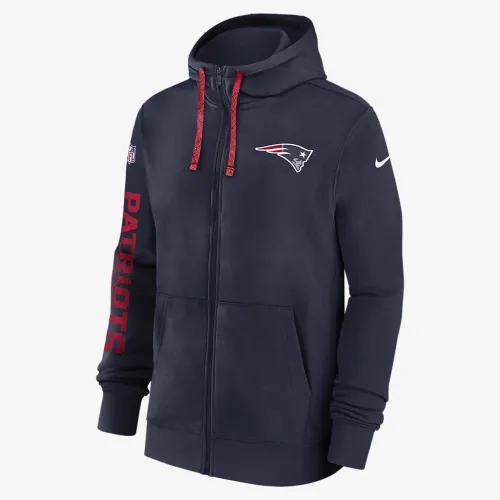 New England Patriots Sideline Team Issue Club чоловічі Nike Full Zip Толстовка з капюшоном блакитний