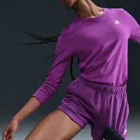 Nike Sportswear Club женская Long-Sleeve футболка цвет фиолетовый