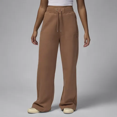Nike Jordan Flight Fleece женская Open-Hem Pants цвет коричневый
