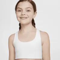 Nike One Big дитячі (Girls') Long-Line Sports Bra колір білий