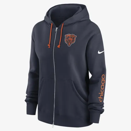 Chicago Bears Phoenix женская Nike NFL Full-Zip Толстовка с капюшоном синий