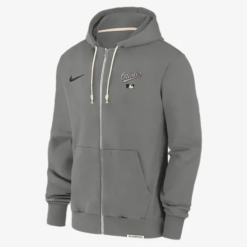 Baltimore Orioles Authentic Collection Travel чоловічі Nike Dri-FIT MLB Full-Zip Толстовка з капюшоном колір сірий