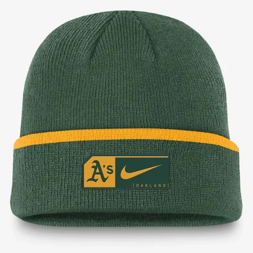 Oakland Athletics Terra мужские Nike MLB Cuffed Beanie цвет зеленый