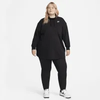 Nike Sportswear Club Fleece жіноча оверсайз Mock-Neck світшот (великі розміри) колір чорний