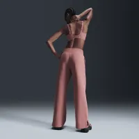 Nike Sportswear Phoenix Fleece женская С высокой Талией Wide-Leg Logo Pants Pink