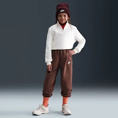 Nike Sportswear Club Fleece Big дитячі Loose Pants колір коричневий