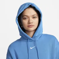 Nike Sportswear Phoenix Fleece женская оверсайз Pullover Толстовка с капюшоном синий