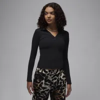 Nike Jordan женская Long-Sleeve Knit Top цвет черный