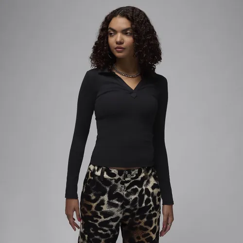 Nike Jordan жіноча Long-Sleeve Knit Top колір чорний