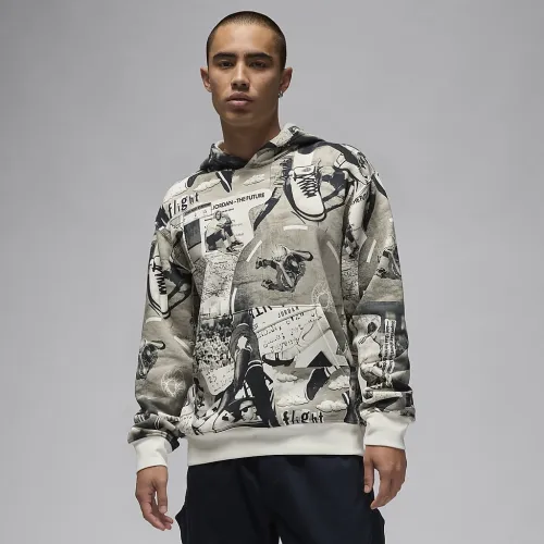 Nike Jordan Brooklyn Fleece чоловічі Printed Pullover Толстовка з капюшоном колір чорний