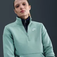 Nike Sportswear Club Fleece женская 1/2-Zip свитшот цвет зеленый