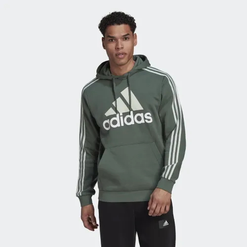 Кофта/футболка adidas Essentials Fleece 3-Stripes Logo Толстовка с капюшоном HL2241 - зеленая