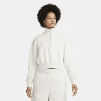 Nike Sportswear Phoenix Fleece женская 1/2-Zip Cropped свитшот цвет коричневый