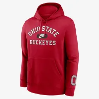 Ohio State Buckeyes Legacy Club Foundational мужские Nike College Pullover Толстовка с капюшоном цвет красный