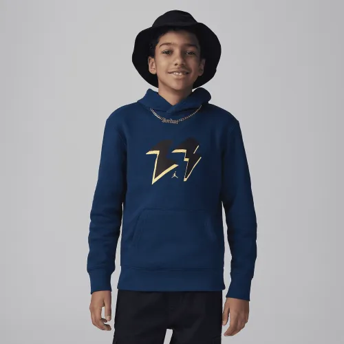 Nike Jordan MJ Flight MVP Fleece Pullover Big Kids Толстовка с капюшоном синий