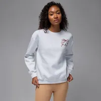 Nike Jordan Brooklyn Fleece женская Crew-Neck Pullover цвет коричневый