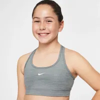 Nike Swoosh Big дитячі (Girls') Sports Bra (Extended Size) колір сірий