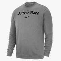 Nike Club Fleece мужские Pickleball Crew-Neck Pullover Top цвет серый