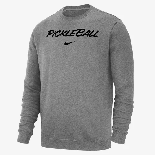Nike Club Fleece чоловічі Pickleball Crew-Neck Pullover Top колір сірий