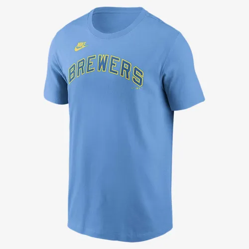 Milwaukee Brewers Cooperstown Wordmark чоловічі Nike MLB футболка блакитний