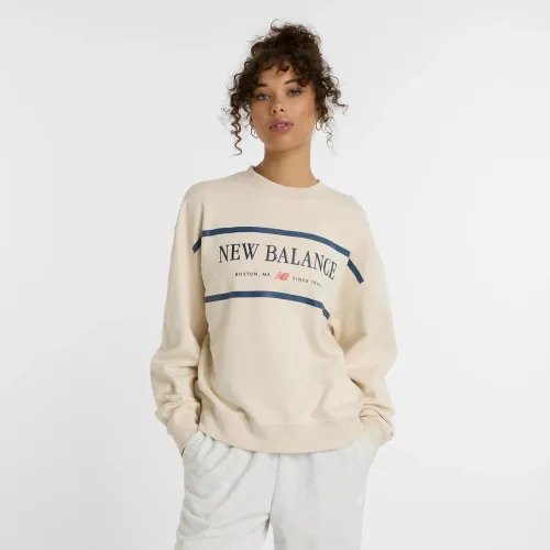 Кофта/футболка New Balance WT51923LIN - бежевая