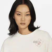 Nike Naomi Osaka Phoenix Fleece женская Over-оверсайз Crew-Neck свитшот цвет коричневый