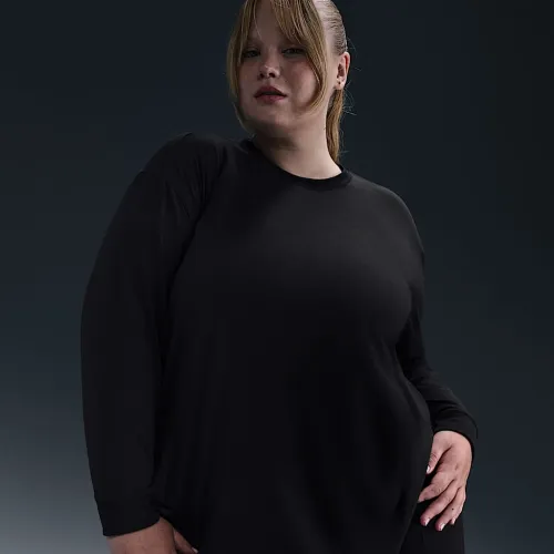 Nike One Relaxed женская Dri-FIT Long-Sleeve Top (большие размеры) цвет черный