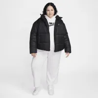 Nike Sportswear Classic Puffer женская Therma-FIT Loose Hooded Куртка (большие размеры) цвет черный