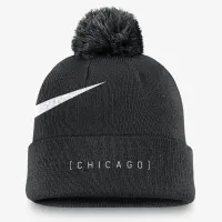 Chicago Cubs Peak чоловічі Nike MLB Cuffed Pom Beanie колір чорний