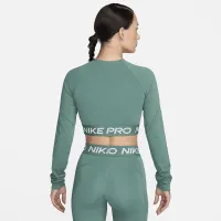 Nike Pro жіноча Dri-FIT Cropped Long-Sleeve Top колір зелений