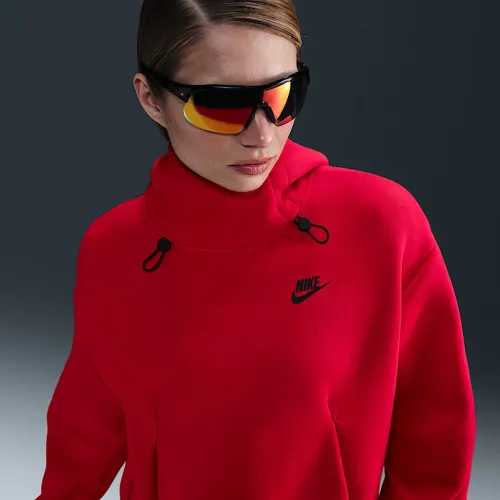 Nike Sportswear Tech Fleece женская оверсайз Толстовка с капюшоном цвет красный