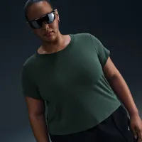Nike Sportswear Chill Knit жіноча Cropped футболка (великі розміри) колір зелений
