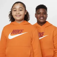 Nike Sportswear Club Fleece Big детские Толстовка с капюшоном (Extended Size) Orange